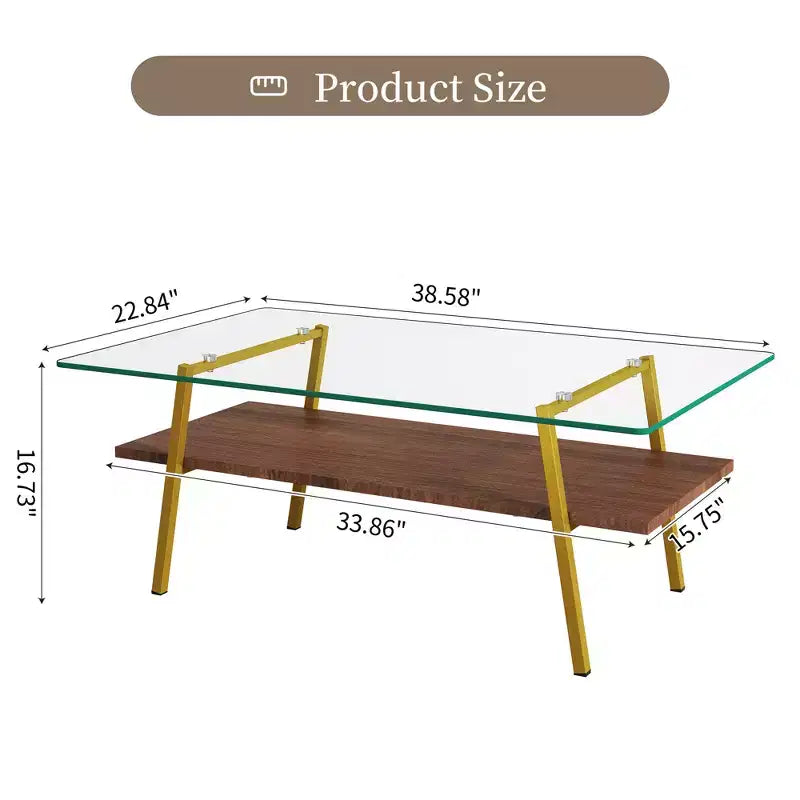Table basse rectangulaireTable basse en verre avec plateau en verre trempé, pieds en métal, table transparente moderne pour salon, appartement ou maison