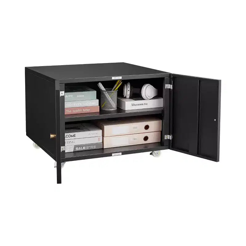Meuble d'imprimante COZONY avec rangement, table d'imprimante 3D robuste, étagère réglable, double porte, sur roulettes, table pour télécopieur en métal pour bureau à domicile