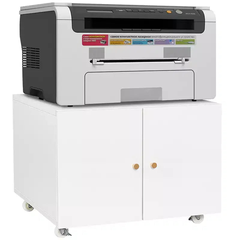 Meuble d'imprimante COZONY avec rangement, table d'imprimante 3D robuste, étagère réglable, double porte, sur roulettes, table pour télécopieur en métal pour bureau à domicile