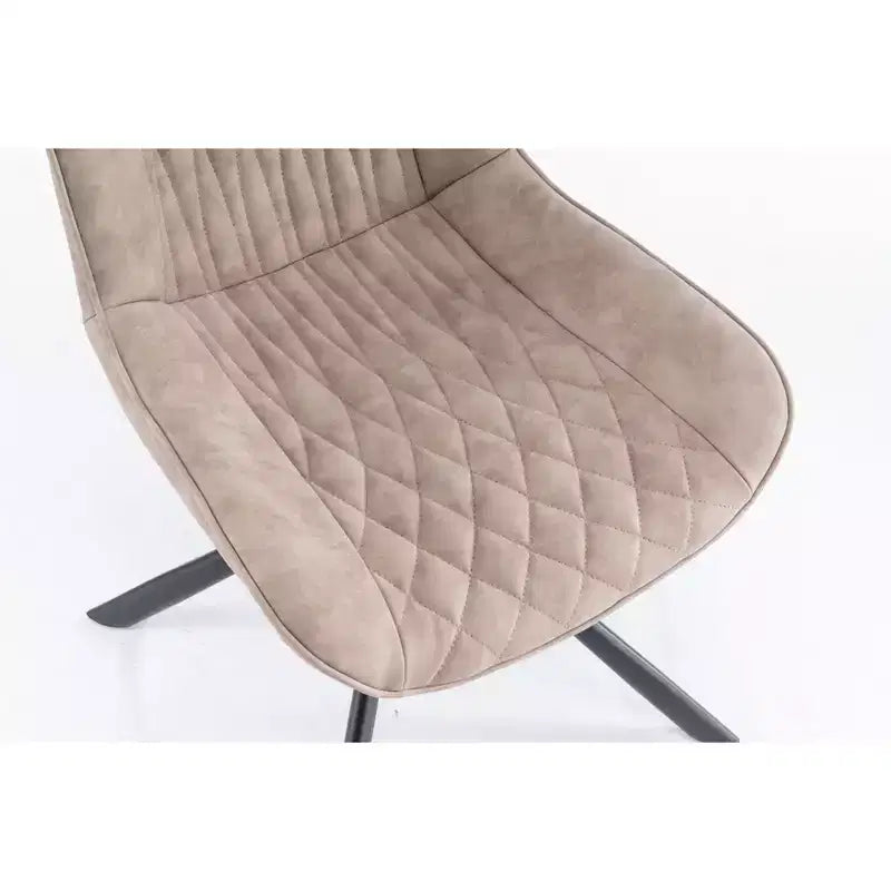 Ensemble de 2 chaises de salle à manger pivotantes modernes TUYOHW, chaise d'appoint avec pieds en métal noir, chaise rembourrée en cuir et suède pour salle à manger, cuisine, marron