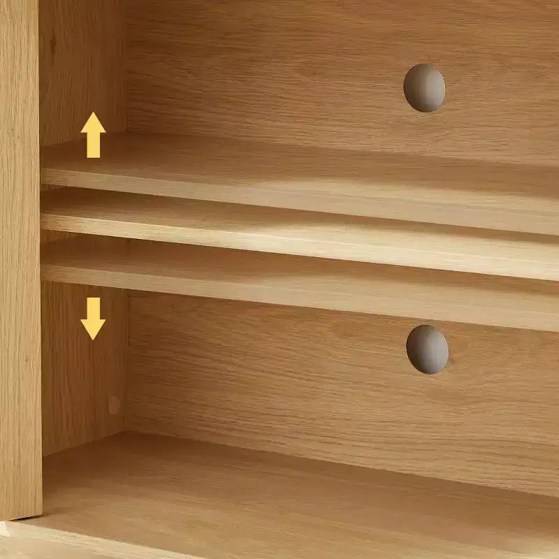 Meuble TV Japandi 64 po en rotin, console média avec coins arrondis cannelés et 4 portes en cannage - Panipeachy