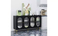 TUYOHW Buffet moderne à portes en acrylique, meuble de rangement de garde-manger avec étagères amovibles, meuble de rangement autonome, console.