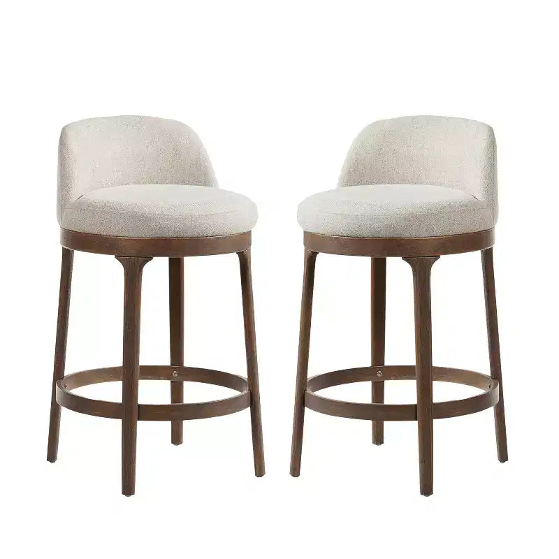 Tabourets de bar rembourrés Christopher Knight Home Shinji en hévéa (lot de 2)