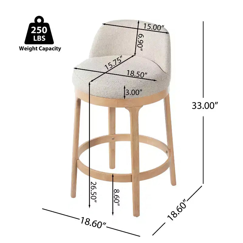 Tabourets de bar rembourrés Christopher Knight Home Shinji en hévéa (lot de 2)
