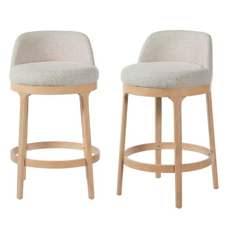 Tabourets de bar rembourrés Christopher Knight Home Shinji en hévéa (lot de 2)