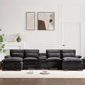 GDFStudio Parker Modern 123 Chenille U-Shaped Sectional Sofa with Console and Double Chaise