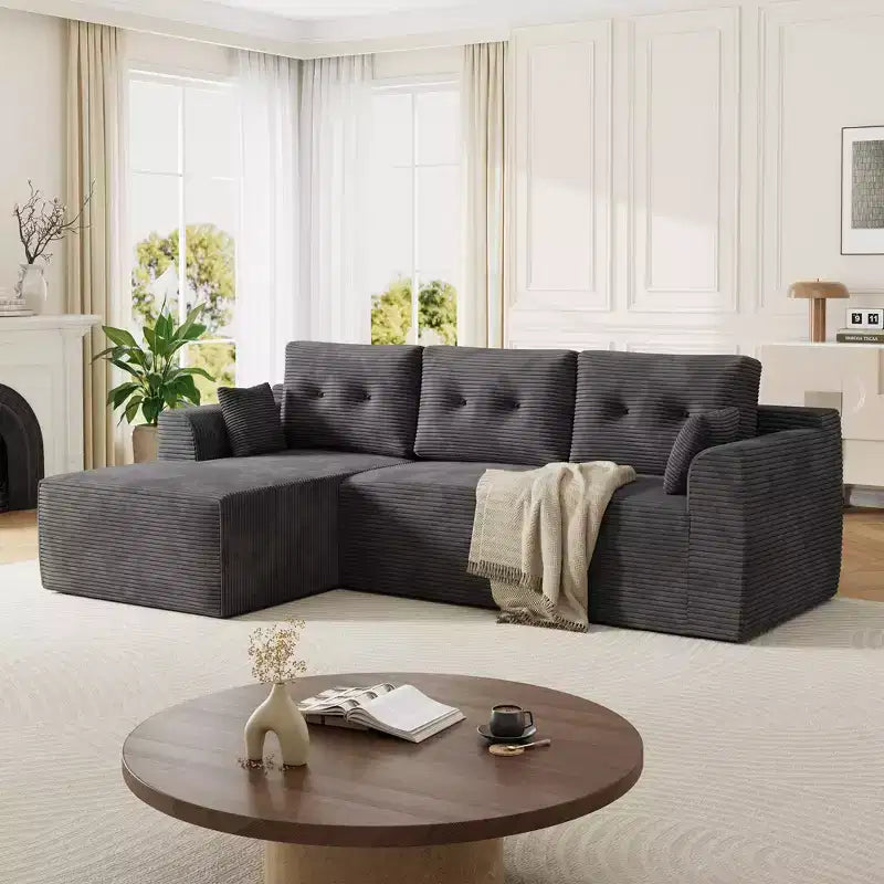 Canapé sectionnel modulaire de 267 cm avec assise profonde, canapé sectionnel Cloud avec méridienne surdimensionnée, canapé-lit sans assemblage requis pour salon et chambre