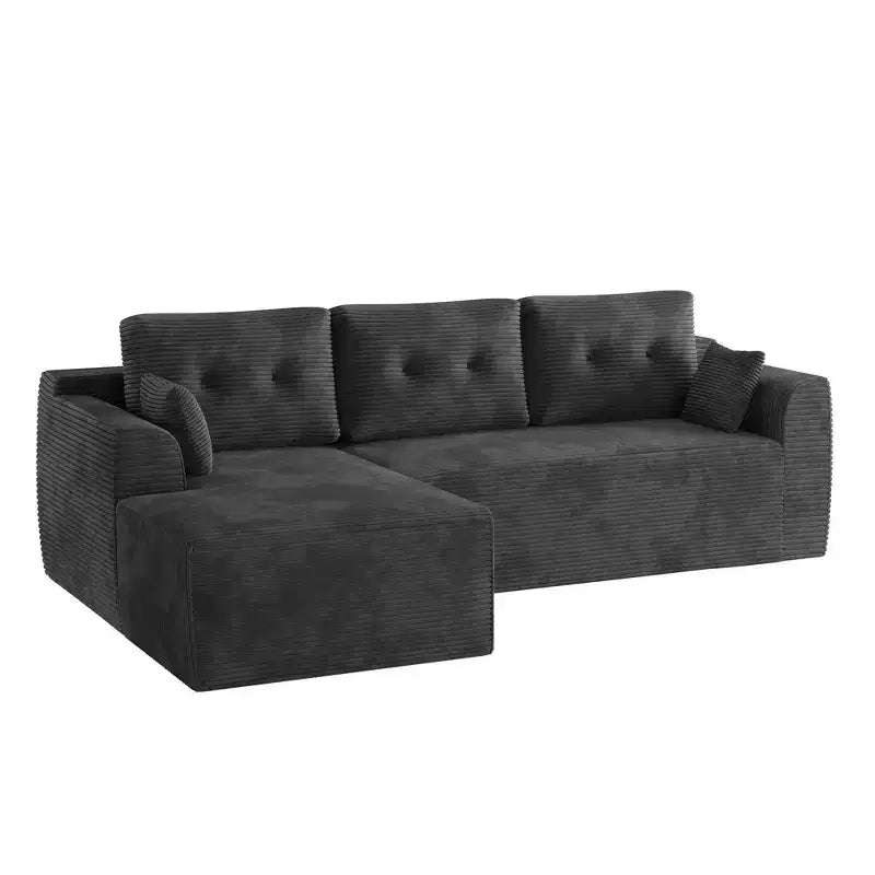 Canapé sectionnel modulaire de 267 cm avec assise profonde, canapé sectionnel Cloud avec méridienne surdimensionnée, canapé-lit sans assemblage requis pour salon et chambre