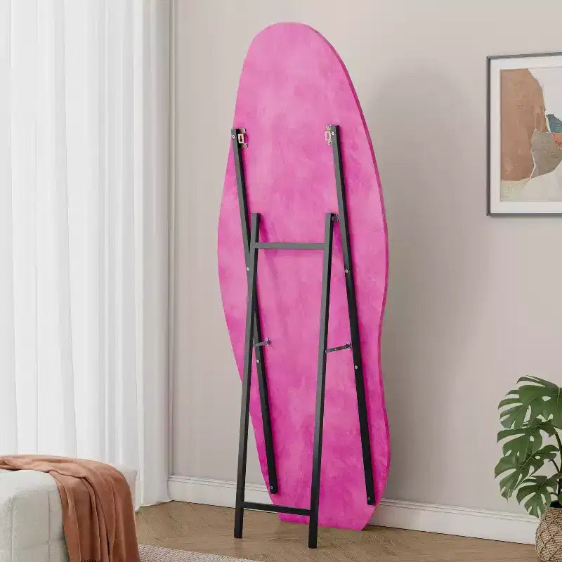 Miroir pleine longueur en flanelle TUYOHW, forme de vague irrégulière, avec trou de suspension, miroir de corps mural ou miroir de sol inclinable pour chambre, salon