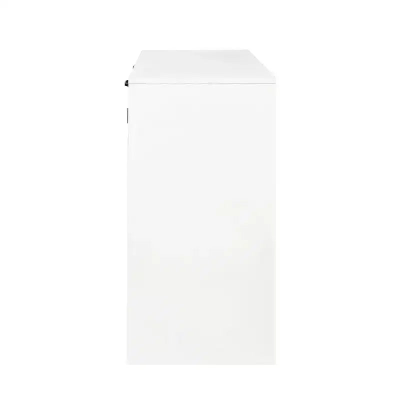 JVNOXK Meuble à linge de 80 cm avec portes et étagères, panier à linge inclinable et coulissant, étagères réglables, blanc