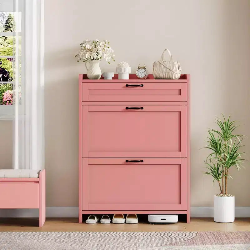 Meuble à chaussures moderne avec tiroir rotatif, organisateur de rangement peu encombrant pour entrée