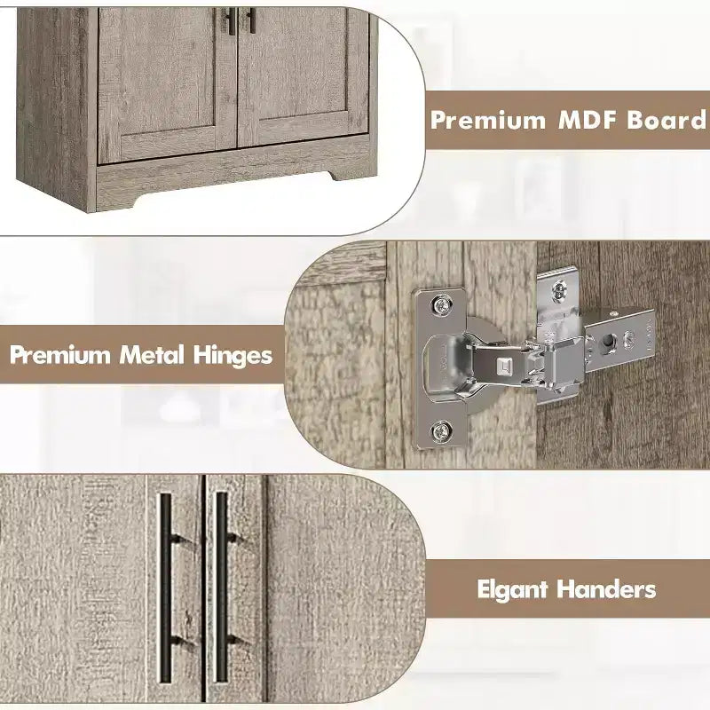 Armoire de rangement haute de 178 cm, buffet de cuisine moderne avec support micro-ondes et étagères réglables, idéale pour la salle à manger, la salle de bain