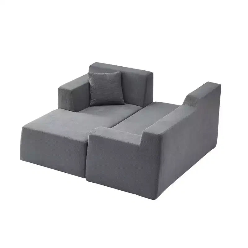GDFStudio Celine, canapé sectionnel moderne à 3 places en velours côtelé en forme de L de 245 cm