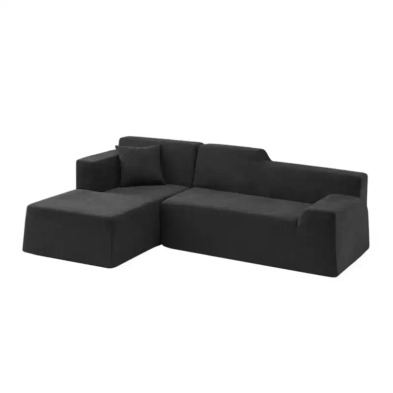 GDFStudio Celine, canapé sectionnel moderne à 3 places en velours côtelé en forme de L de 245 cm