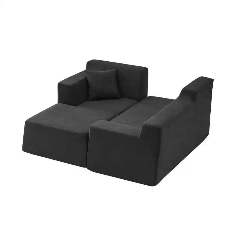 GDFStudio Celine, canapé sectionnel moderne à 3 places en velours côtelé en forme de L de 245 cm