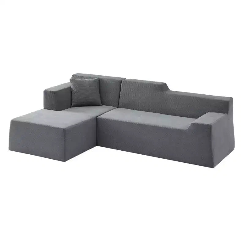 GDFStudio Celine, canapé sectionnel moderne à 3 places en velours côtelé en forme de L de 245 cm
