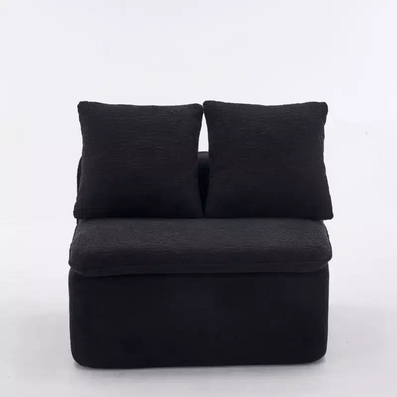 Canapé modulable incurvé moderne 133 avec pouf, Canapé sectionnel 3 places en chenille douce pour salon ou salle de séjour - Panipeachy