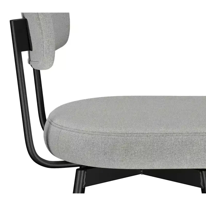 Tabouret de comptoir pivotant Meredith Contemporary Modern (ensemble de 2) en polyester lin
