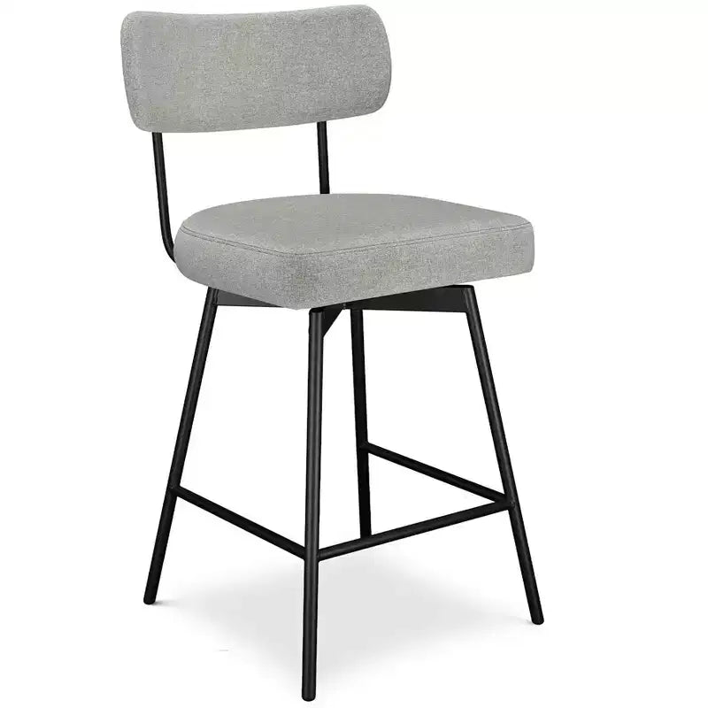 Tabouret de comptoir pivotant Meredith Contemporary Modern (ensemble de 2) en polyester lin