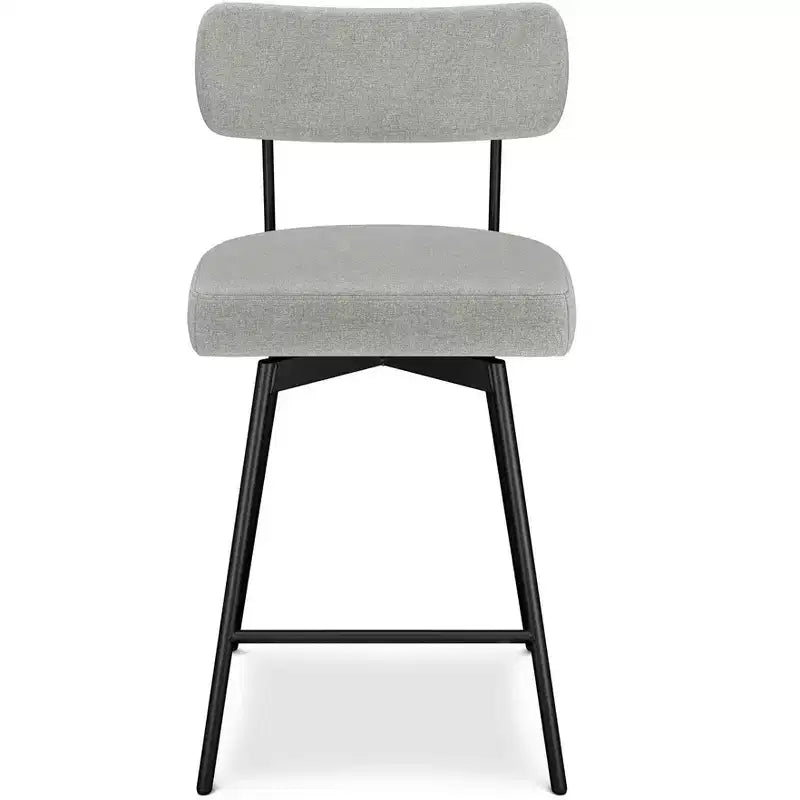Tabouret de comptoir pivotant Meredith Contemporary Modern (ensemble de 2) en polyester lin
