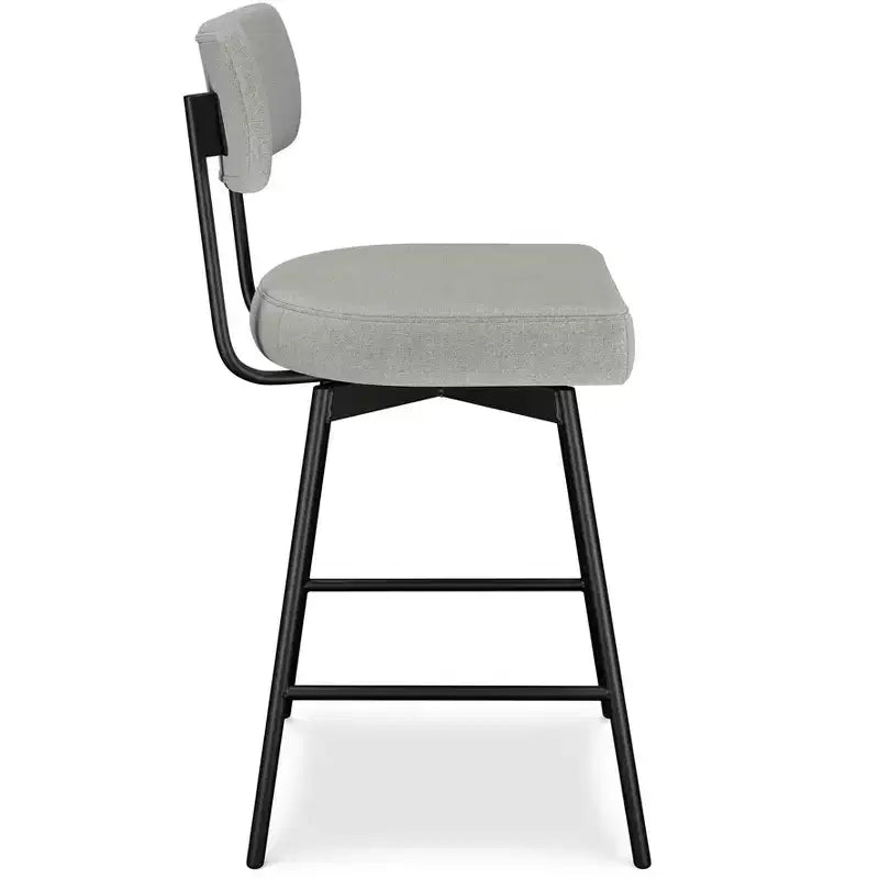 Tabouret de comptoir pivotant Meredith Contemporary Modern (ensemble de 2) en polyester lin