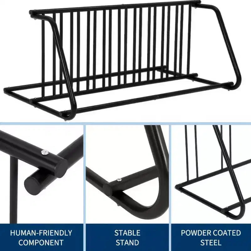 Support à vélos commercial robuste, support de rangement autoportant pour 10 vélos, organisateur en acier pour garage, école, magasin, extérieur, noir