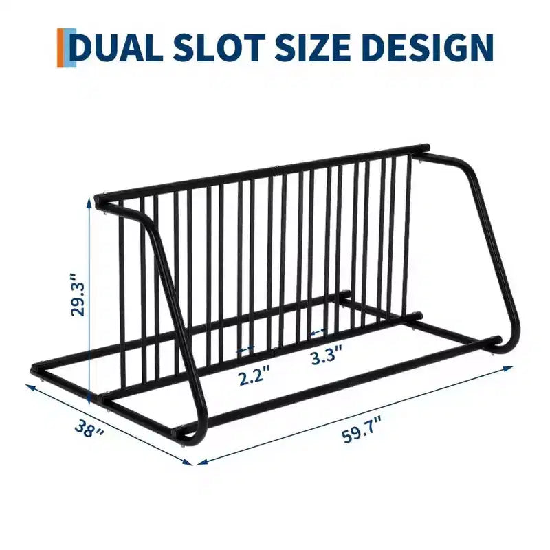 Support à vélos commercial robuste, support de rangement autoportant pour 10 vélos, organisateur en acier pour garage, école, magasin, extérieur, noir