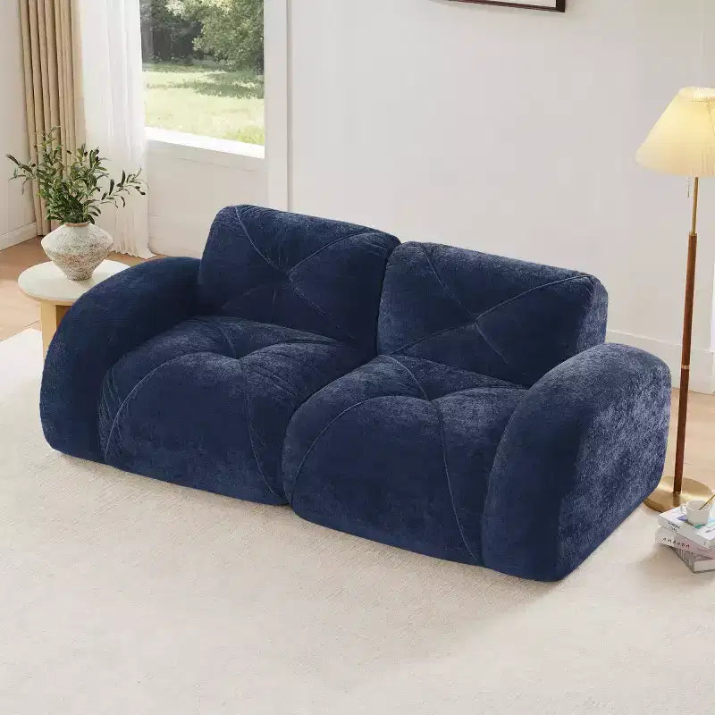 Canapé sectionnel moderne Cloud, petit canapé 2 places en tissu velours doux et éponge haute densité 32D pour salons ou appartements-Panipeachy