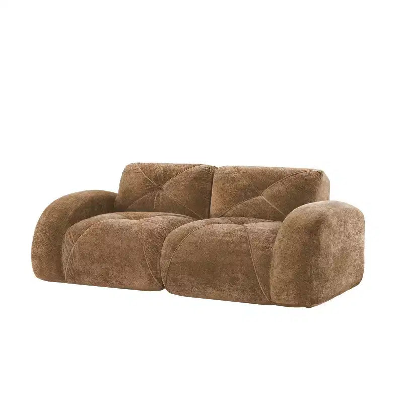 Canapé sectionnel moderne Cloud, petit canapé 2 places en tissu velours doux et éponge haute densité 32D pour salons ou appartements-Panipeachy