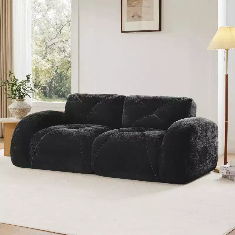Canapé sectionnel moderne Cloud, petit canapé 2 places en tissu velours doux et éponge haute densité 32D pour salons ou appartements-Panipeachy