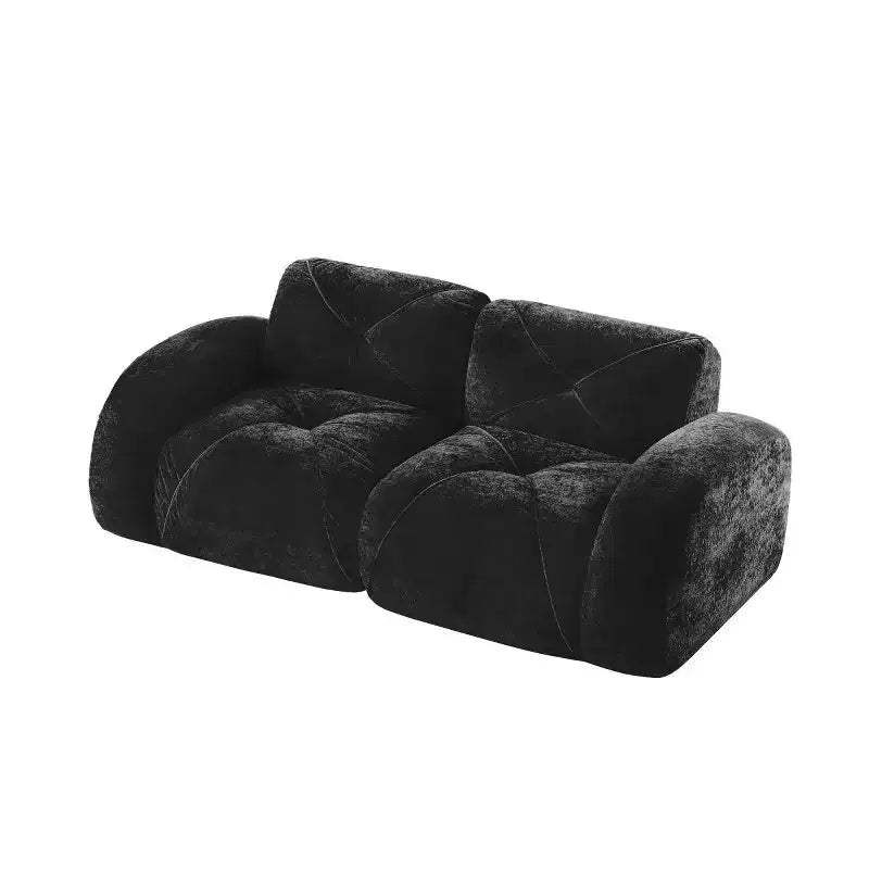 Canapé sectionnel moderne Cloud, petit canapé 2 places en tissu velours doux et éponge haute densité 32D pour salons ou appartements-Panipeachy