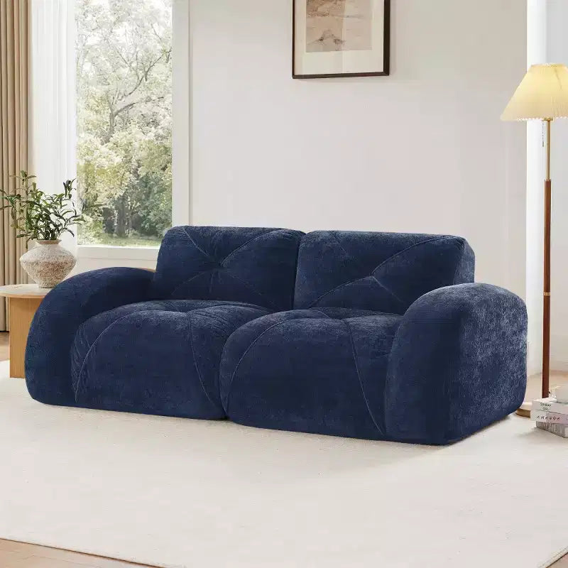 Canapé sectionnel moderne Cloud, petit canapé 2 places en tissu velours doux et éponge haute densité 32D pour salons ou appartements-Panipeachy
