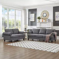 MAYEERTY Modern Sectional Sofa Classic Design with Nails Living Room 5 Seaters Upgolstered Polyester Gray