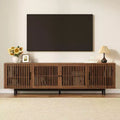 78'' Modern TV Stand for 85'' TVs Media Console Entertainment Center with Cable Management & Soft-Closing Hinges, Walnut - ModernLuxe