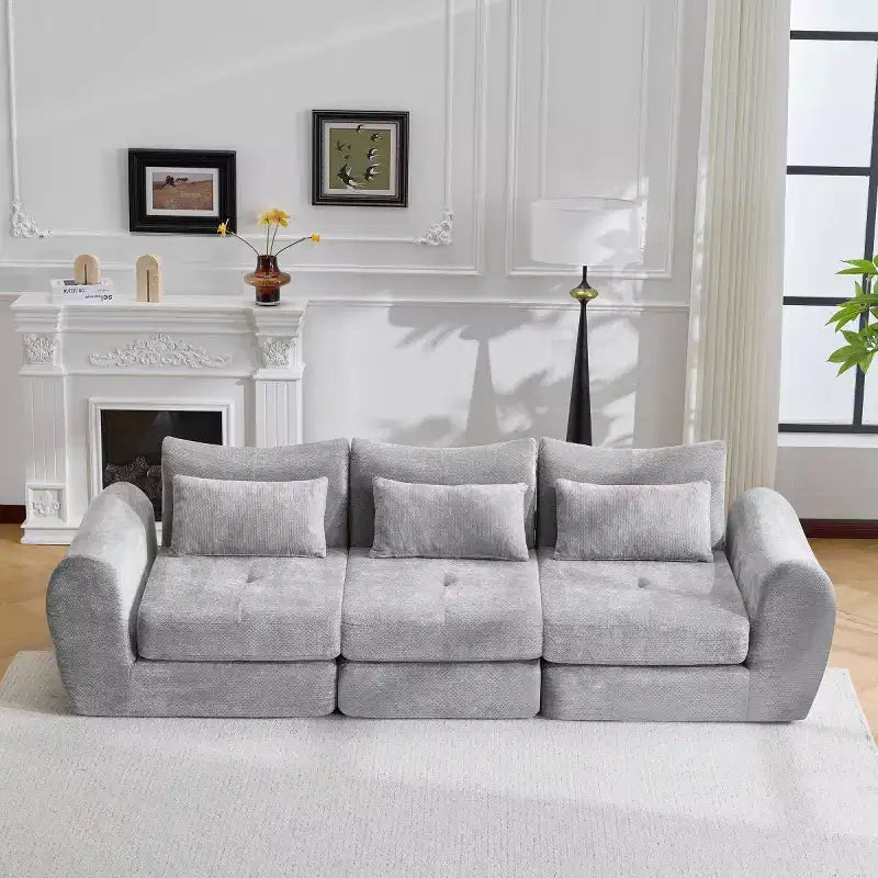 Canapé sectionnel modulaire moderne, canapé-lit pliant convertible, canapé compressé en chenille douce pour salon, chambre à coucher-Panipeachy