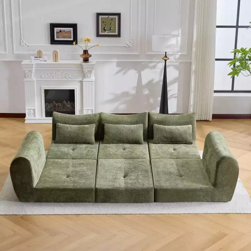 Canapé sectionnel modulaire moderne, canapé-lit pliant convertible, canapé compressé en chenille douce pour salon, chambre à coucher-Panipeachy
