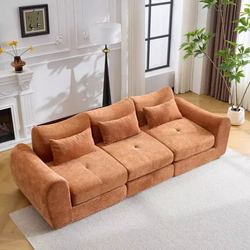 Canapé sectionnel modulaire moderne, canapé-lit pliant convertible, canapé compressé en chenille douce pour salon, chambre à coucher-Panipeachy