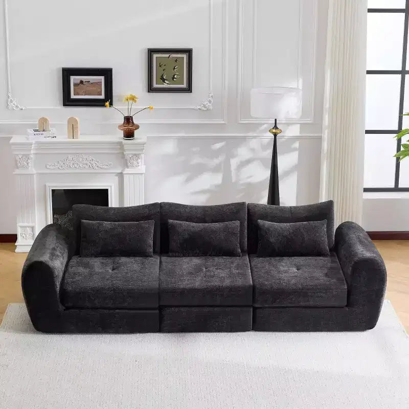 Canapé sectionnel modulaire moderne, canapé-lit pliant convertible, canapé compressé en chenille douce pour salon, chambre à coucher-Panipeachy
