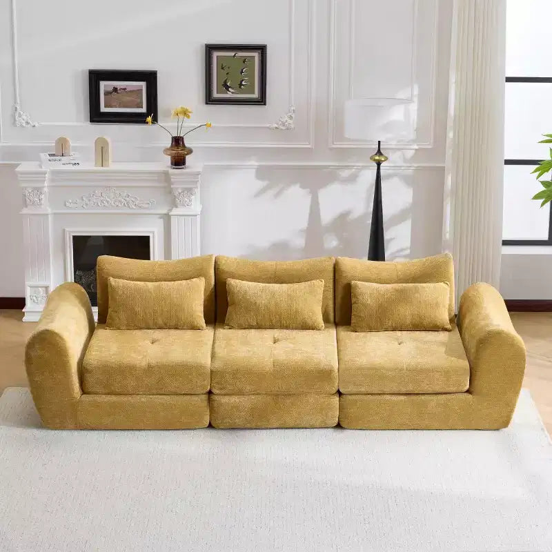 Canapé sectionnel modulaire moderne, canapé-lit pliant convertible, canapé compressé en chenille douce pour salon, chambre à coucher-Panipeachy