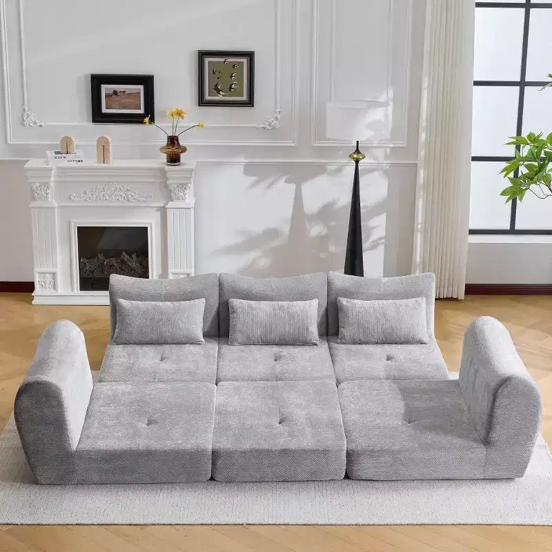 Canapé sectionnel modulaire moderne, canapé-lit pliant convertible, canapé compressé en chenille douce pour salon, chambre à coucher-Panipeachy