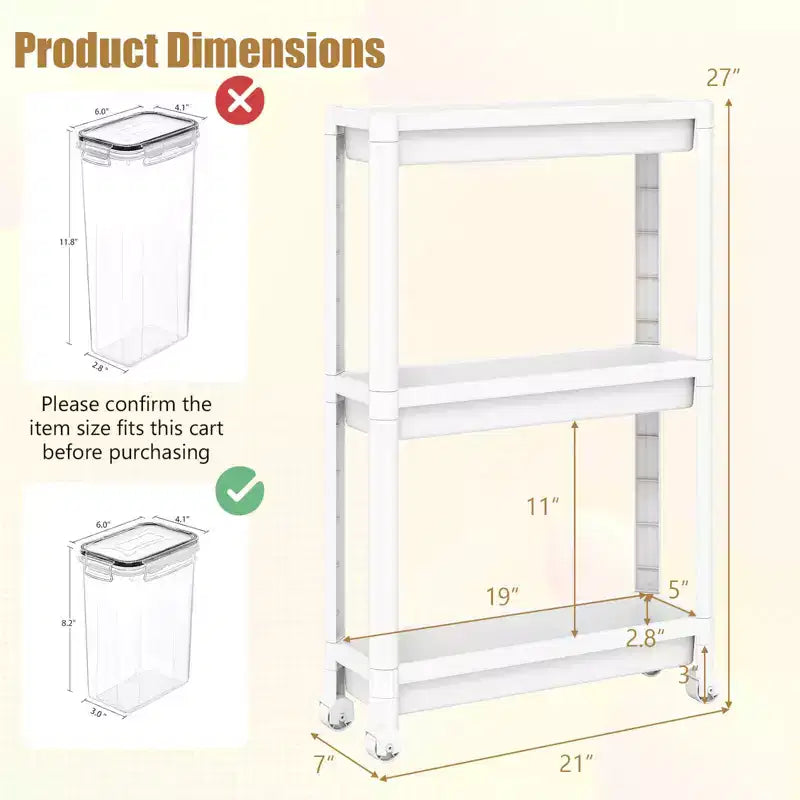 Lot de 2 dessertes roulantes Costway à 3 niveaux, design amovible, avec roulettes, pour cuisine, noir/blanc