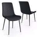 TUYOHW Lot de 2/4 chaises de salle à manger en cuir PU avec pieds en métal, chaises de cuisine et salle à manger imperméables avec pieds résistants aux rayures, capacité de 136 kg