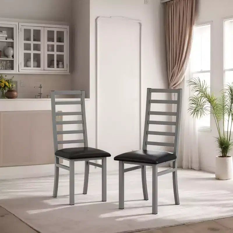 TUYOHW Lot de 2/4 chaises de salle à manger à dossier haut, chaises de cuisine en cuir PU avec pieds en acier, chaises de salle à manger peu encombrantes pour appartement, petits espaces