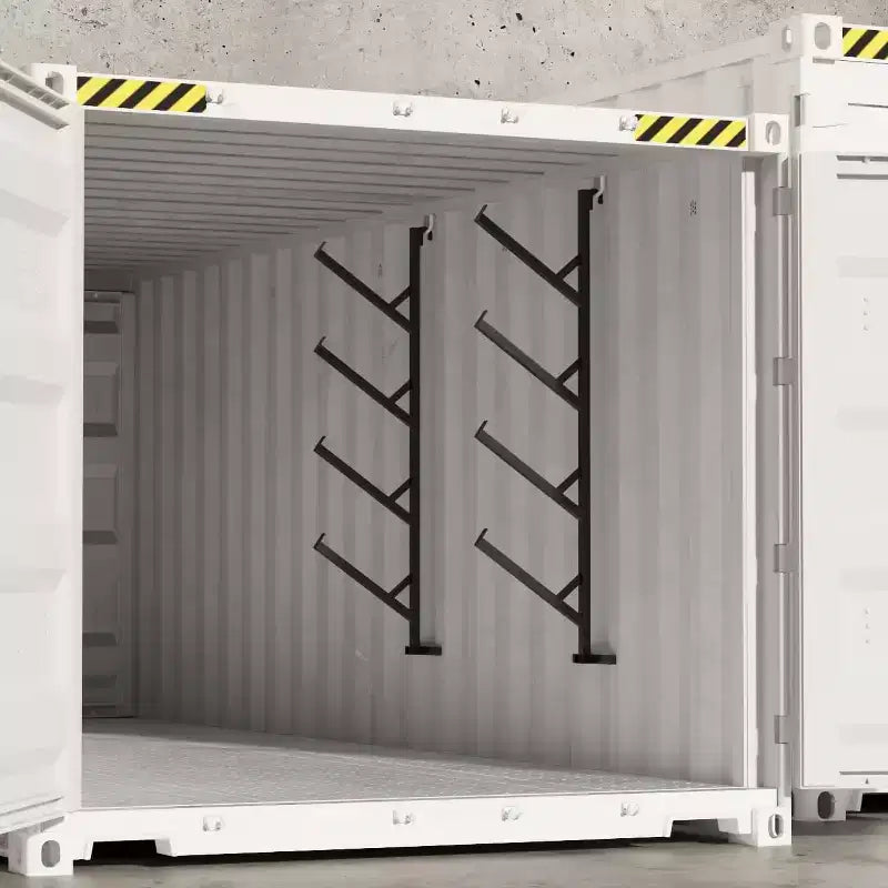 Lot de 2 racks à tuyaux de 4 niveaux robustes pour conteneurs d'expédition, étagères sans perçage, racks suspendus faciles à installer avec une capacité de 180 kg