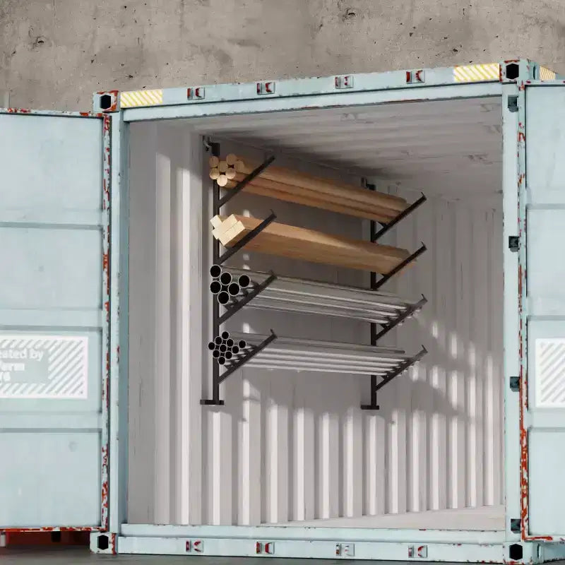 Lot de 2 racks à tuyaux de 4 niveaux robustes pour conteneurs d'expédition, étagères sans perçage, racks suspendus faciles à installer avec une capacité de 180 kg