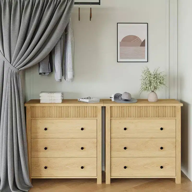 Commode pour chambre à coucher, table de chevet en bois, table d'appoint cannelée, meuble de rangement pour salon, couloir et entrée