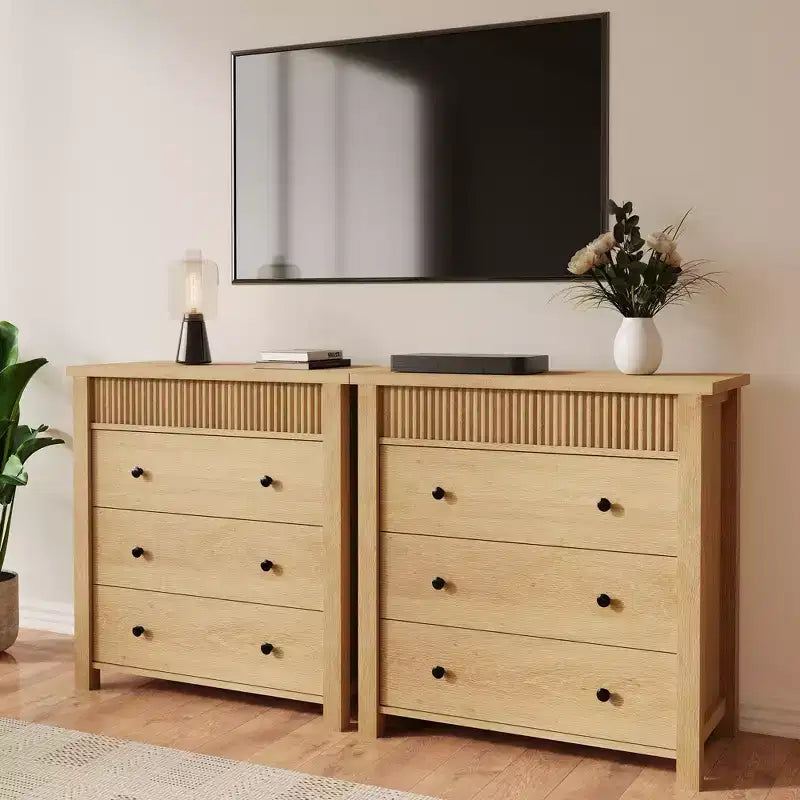 Commode pour chambre à coucher, table de chevet en bois, table d'appoint cannelée, meuble de rangement pour salon, couloir et entrée
