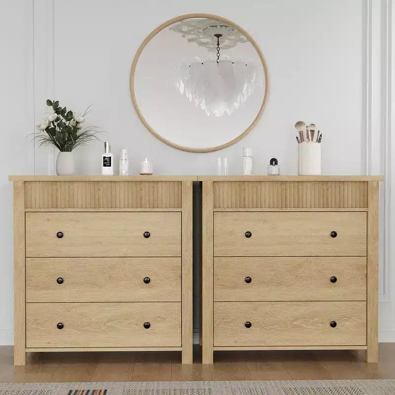 Commode pour chambre à coucher, table de chevet en bois, table d'appoint cannelée, meuble de rangement pour salon, couloir et entrée