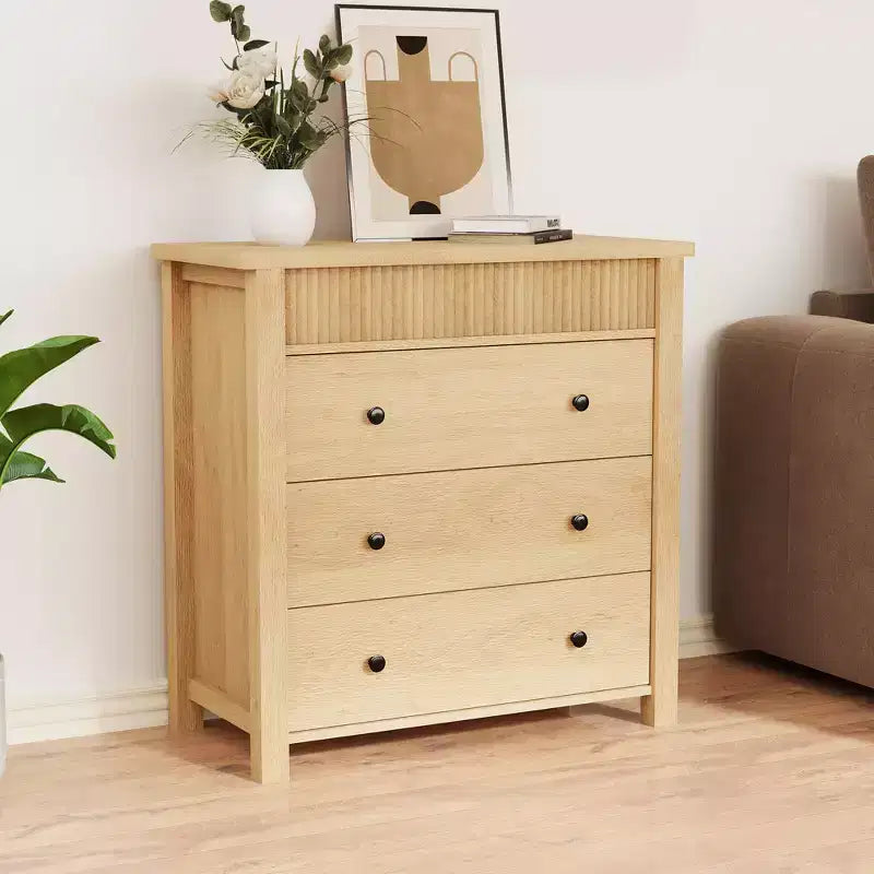 Commode pour chambre à coucher, table de chevet en bois, table d'appoint cannelée, meuble de rangement pour salon, couloir et entrée