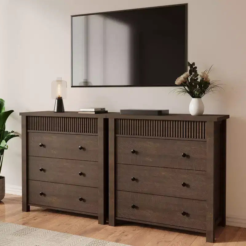 Commode pour chambre à coucher, table de chevet en bois, table d'appoint cannelée, meuble de rangement pour salon, couloir et entrée